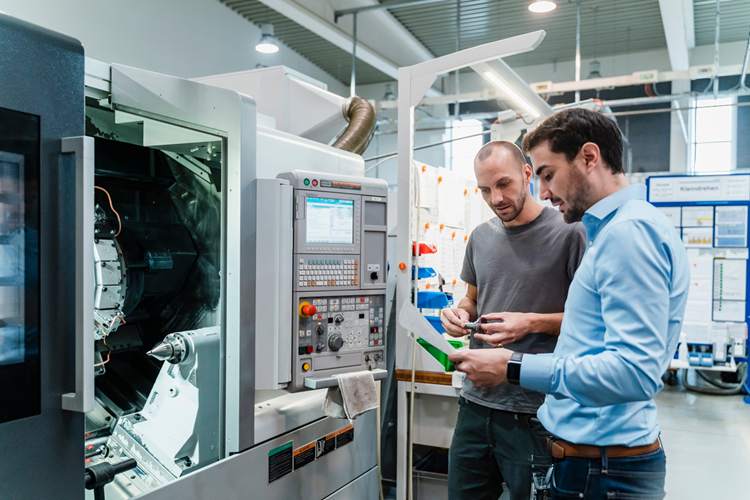 Workers in a lab environment